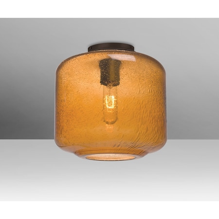 Niles 10 Ceiling, Amber Bubble, Bronze, 1x60W Incandescent